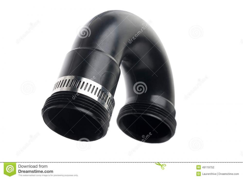 Black plastic pipe housing