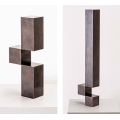 Rustic Cube Shape Decoration Garden Corten Steel Sculpture