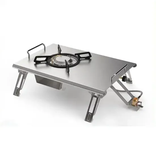 Outdoor Household Portable Desktop Stove 304 Stainless Steel Folding Desktop Gas Stove Camping Stove