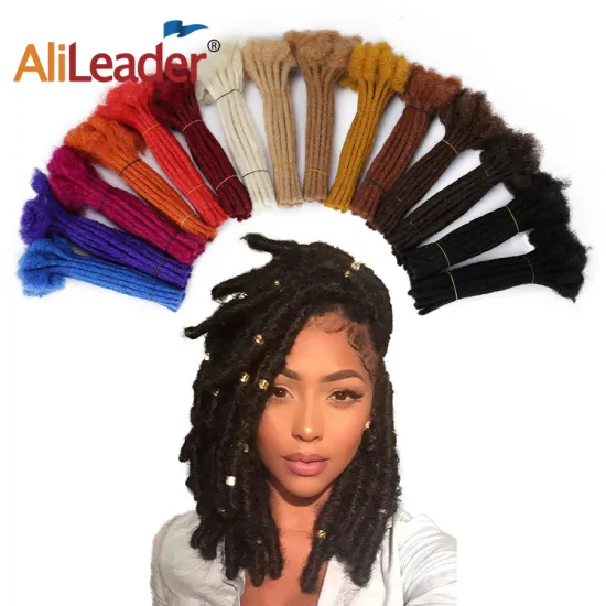 AliLeader 100% African Straight Sisterlocks Handmade Human Hair Dreadlock Extensions Faux Locks Blonde Dreadlocks