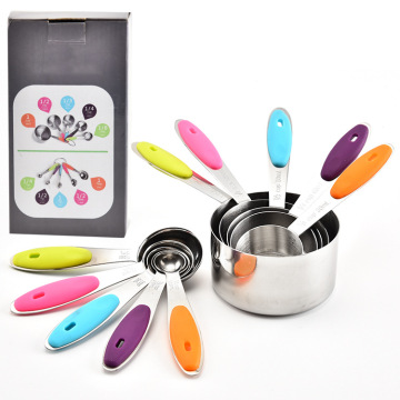 Juego de tazas y cucharas de medir de acero inoxidable