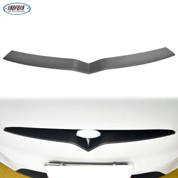 Matte Carbon Fiber Front Grille Cover Trim for Tesla Model X SUV 2016-2018
