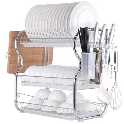 Stainless Steel Kitchen Bowl Plate Dish Storage Rack
