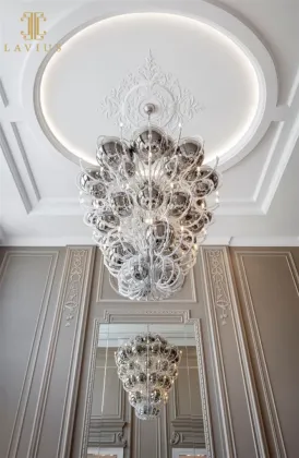 Empire entryway designer glass chandelier