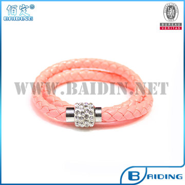 2014 fashion product braided leather bracelet wholesale