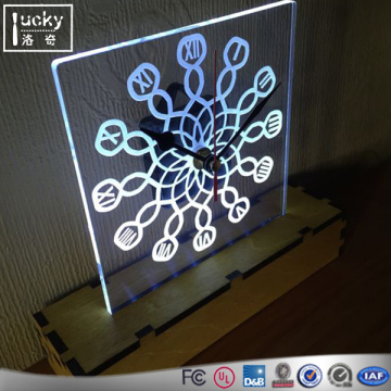 Acrylic led wall clocks battery operated factory supplier