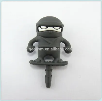 cute pvc dust plug custom cartoon anti dust plug for mobilephone