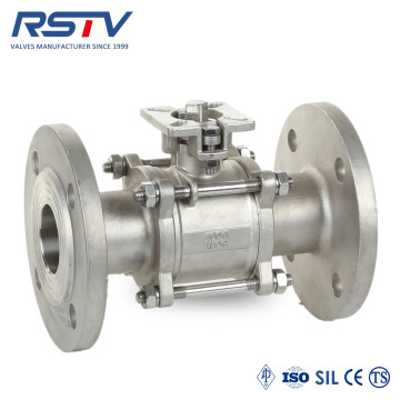 Floating Stainless Steel 3pc Flanged Ball Valve dengan Pad Pemasangan ISO5211