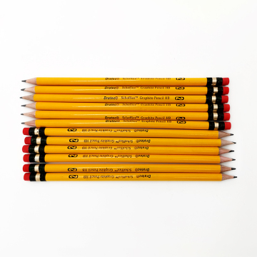 Custom High-Quality Yellow Pencil with Eraser - Poplar Wood HB Pencils