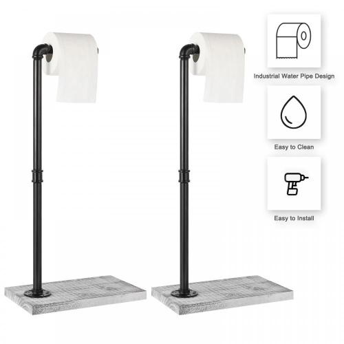 Freestanding Toilet Paper Roll Holder 2 Pack