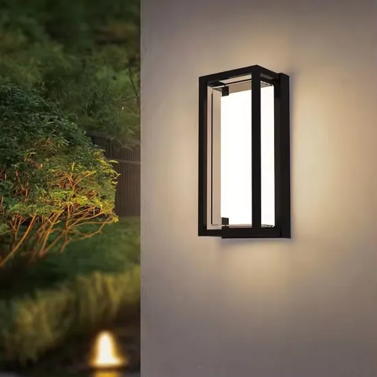 Modern Waterproof RGBCW LED Square Outdoor Wall Light for Patio, Garage, and Garden
