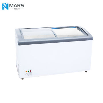 MARS 268L Curved Glass Door Chest Freezer