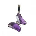 Gemstone Butterfly Leldant Natural Crystal Butterfly Charm Fendant for DIY Jewelry Making Cute Butterfly Necklace Lelace