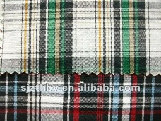 100 cotton yarn dyed plaid woven shriting fabric for school uniform