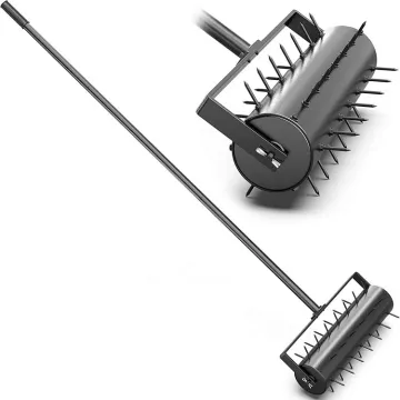 Professional Grade Garden Hot Sale: Heavy Duty Rolling Lawn Aerator with Stainless Steel Handle - Perfect for Manual Lawn Maintenance