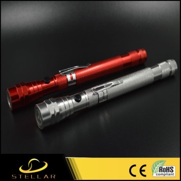 SS-T001 CE ROHS Tested Led Magnetic Torch 3 LEDs Aluminum Telescoping Flashlight With Magnetic