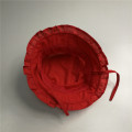 Baby Red Button Bucket Hat With String