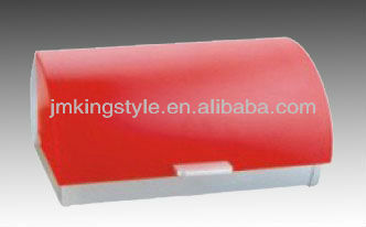 Silver color Stainless steel half round-shape plastic bread box
