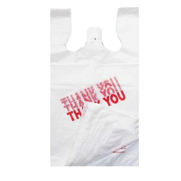 Thank You Big HDPE Film Grade Plastic Yellow Carrier Shopping Bags with Logo