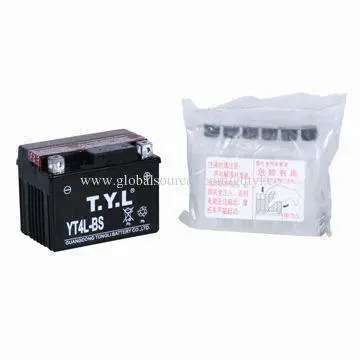 Motorcycle battery with 12V/4Ah, modeled as YTX4L-BS