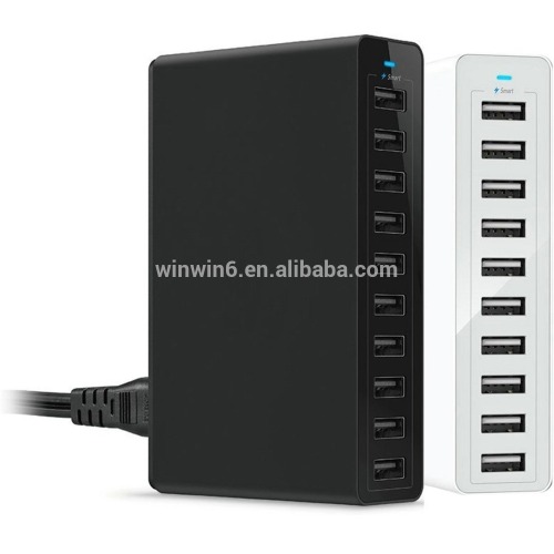 Hot sells! 10 Port USB 10A 50W Output Smart Security Fast Charger Power Charging Station