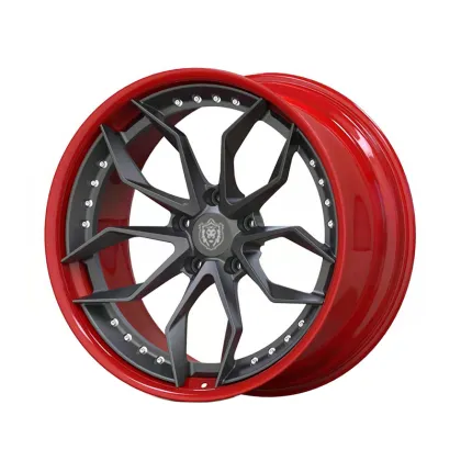 Black Red Racing Car Forged Wheels 5X112 - Professional Factory Custom Sport Car Rims