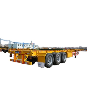 3-Axle 40ft Straight Beam Skeleton Container Transport Vehicle for Sale