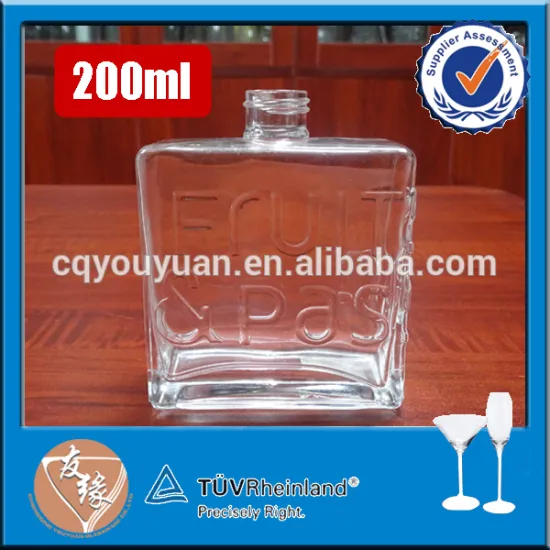 embossed flat square high flint glass diffuser bottle 250 ml