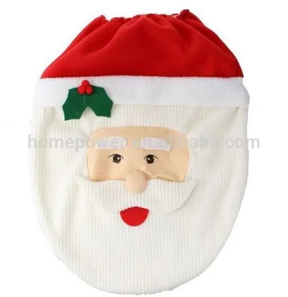 2015 Newest Christmas Happy Santa Toilet Seat Cover and Rug Bathroom Set
