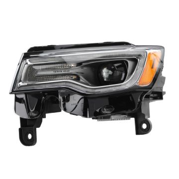 HID Headlamp Headlight for 2019-2022 Jeep Grand Cherokee - Chrome Bezel w/o Auto Leveling