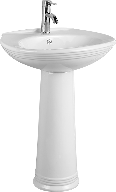 Sleek Toilet Pedestal Sink Basin 