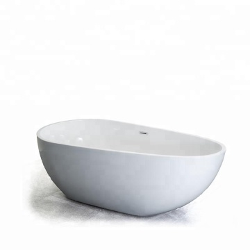 Freestanding Acrylic Oval Egg-Shaped Soaking Bathtub