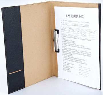 Classic Black Leather File Folder with A4 Size
