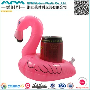 single hole PVC inflatable float can holder with ainmal shape