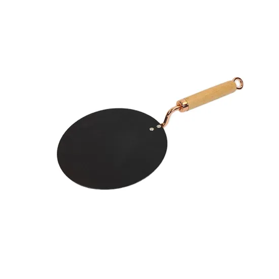 Hot Selling Pressed Aluminum Nonstick Flat Pan with Wooden Handle and Induction Bottom
