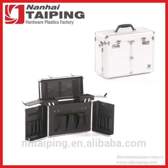 Silver Aluminum Hair Stylist Case Pet Grooming Tools Case Hairdressing Carry Cases