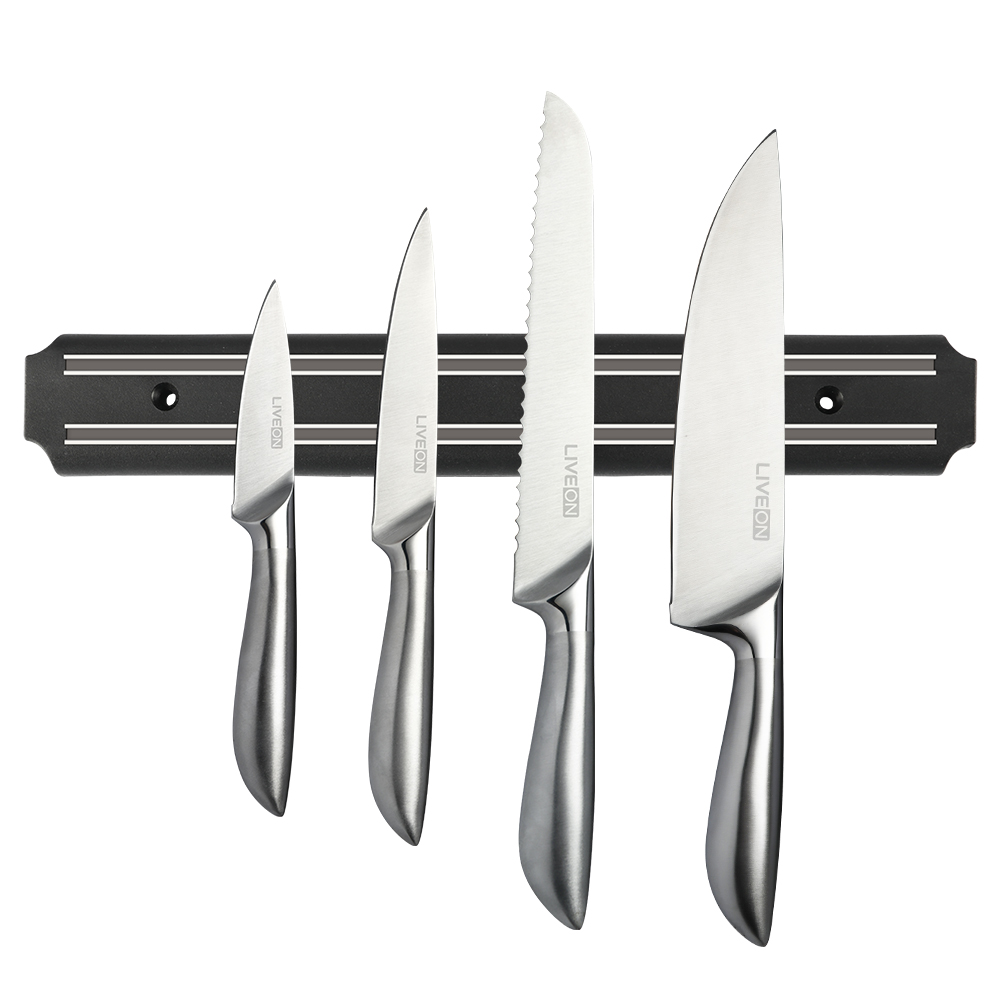 12.7 INCH BLACK MAGNETIC KNIFE BAR