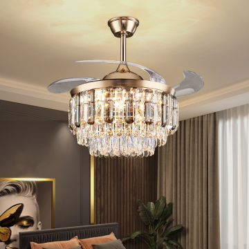 European Luxury Crystal Fan Light for Restaurant Ceiling