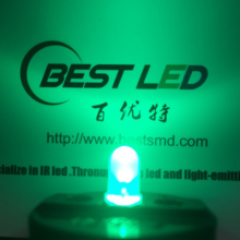 LED verde difuso superbrillante de 5 mm LED de 520 nm