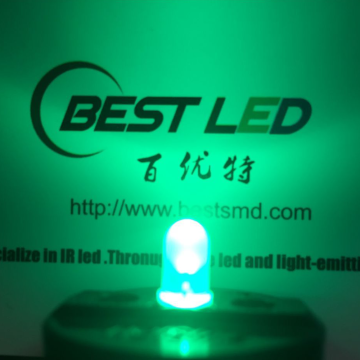 LED difuso de 5 mm super brillante de 520 nm LED verde