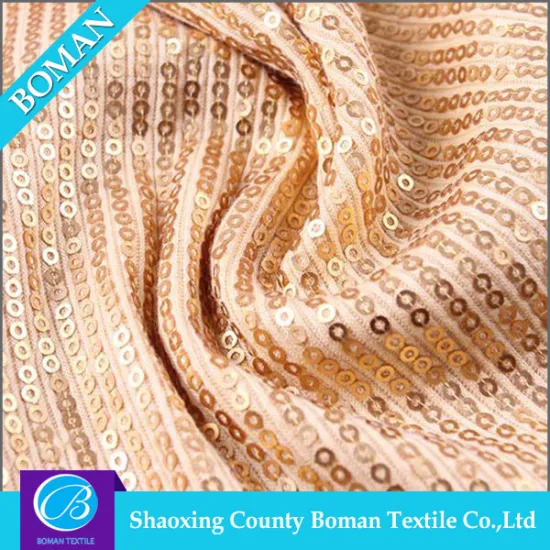 wholesale fabric china Latest design Custom Knitted big sequin fabric