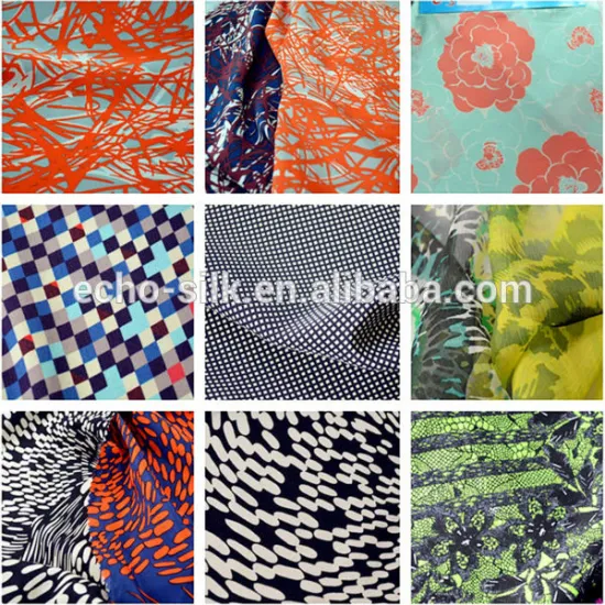 variety stock printed CDC ,printed silk fabric from shanghai China.