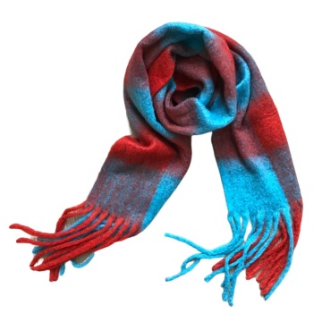 Women's Knitted Super Soft Thick Warm Big Check Scarf for Winter