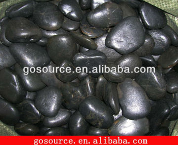 black polished pebbles