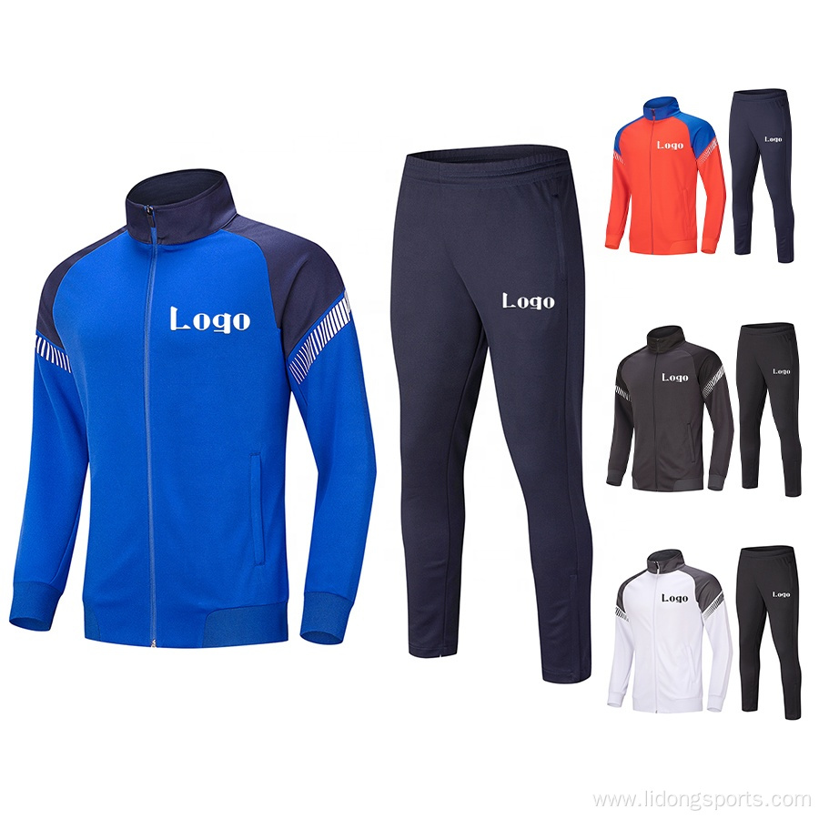 Low Moq Stripe Color Block Men Jogging Sweatsuits