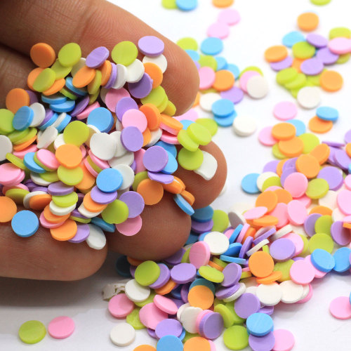 Candy Color Polymer Hot Clay Sprinkles 5mm 3D Tiny Round Shape Clay Fette Adesivi per unghie Fai da te Making Phone Deco Kid Toys