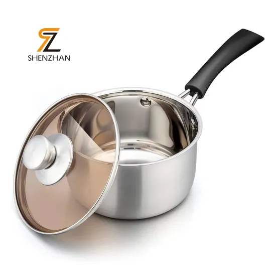 High-Quality 16/18cm Milk Saucepan with Lid: Stainless Steel Non-Stick Milk Pots