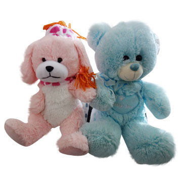 Plush bear toy with long plush, customized designs are accepted