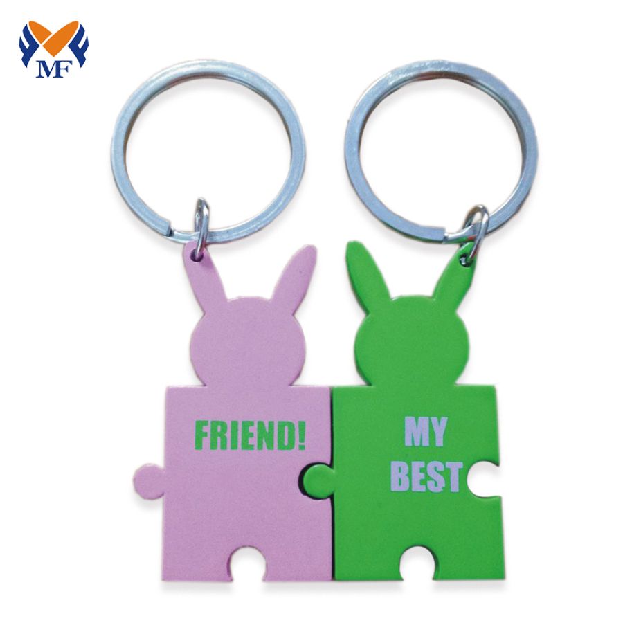 Metal chinese funny couple keychain set