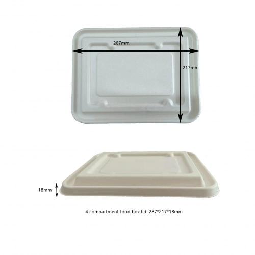 4 Compartment Bagasse School Lunch Tray Made from Sugar Cane Fiber